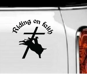 Riding on Faith Vinyl Decal Home Décor 7" x 9" - Picture 1 of 1
