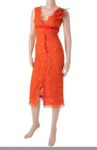 DOLCE & GABBANA 2004  Orange Lace   dress sz 42 US 6 - Picture 1 of 17
