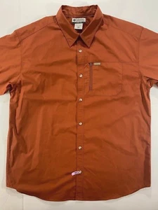 Columbia Sports Button Down Shirt Size XXL Long Sleeve Solid Orange - Picture 1 of 10