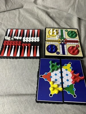 Vintage Magnetic Travel Board Game Pocket Set of 3 - Check Description - Image 1 of 4