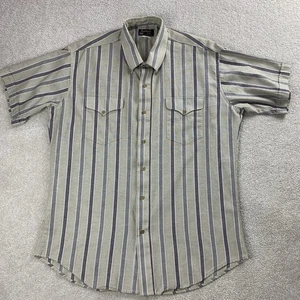 VTG Ruddock Bros Shirt X Long Tails Button Down Western Cowboy Striped Sz Large - Picture 1 of 12