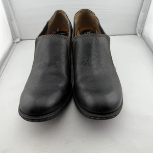 b.ø.c Born Concept Black Leather Slip-On Clogs Heels Size 7.5 (C49803) - Picture 1 of 8
