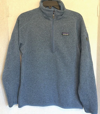 Womens Patagonia Pullover Blue Better Sweater 1/4 Zip Fleece Large - Image 1 of 4