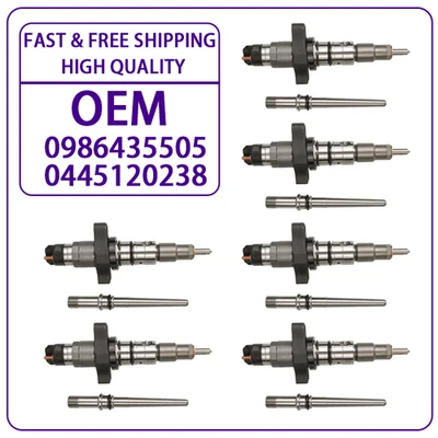 Bosch 6X Diesel Fuel Injectors 0445120238 Dodge Ram 2500 3500 5.9L Cummins 04-09 - Изображение 1 из 4