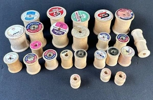 Vintage Coats & Clark Star Blossom Talon Empty Thread Wooden Spools Lot Of 24 - Picture 1 of 5