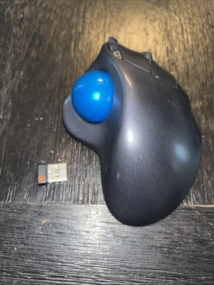 Logitech M570 Trackball Wireless Mouse Ergonomic T-R0001 w/USB Dongle Tested  - Image 1 of 4