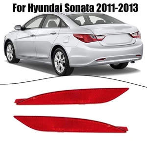 Shockproof Red Rear Bumper Brake Light Reflector Set for Hyundai Sonata 8th - Picture 1 of 12
