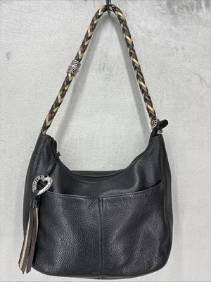 Bolso de Hombro Brighton Barbados Cuero Negro Estilo Hobo #D317681 Foto 1 de 4