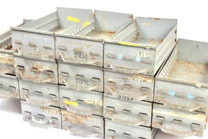 1950s Industrial Steel Drawers x16 Upcycle Storage Bins TV Prop Workshop Decor - Picture 1 of 24