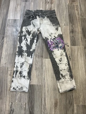 Levi Strauss Co Premium Quality 511 Red Tab Upcycled Anime Bleached Jeans 31X30 - Image 1 of 4