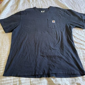 Camiseta Carhartt Negra Desteñida Hombres 2X Ropa de Calce Pesado Suelto ANGUSTIADA - Imagen 1 de 6