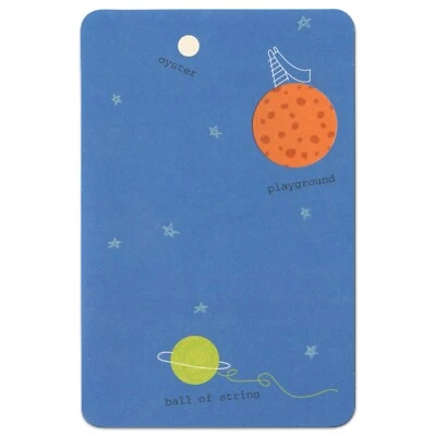 Funny BIRTHDAY Card FOR KID, Space Planet Oyster String by American Greetings +✉ - Image 1 of 4