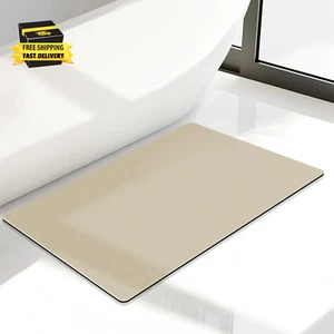Super Absorbent Thin Bathroom Rug, Quick Drying Bath Rugs Mats, Rubber Non-Slip  - Picture 1 of 7