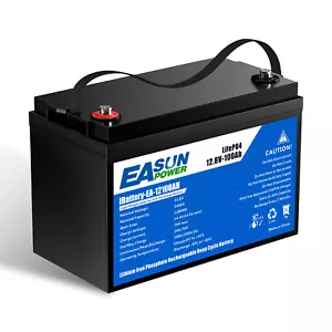 Batteria 12V 100ah LiFePO4 per impianto solare camper campeggio UK-Stock - Foto 1 di 7