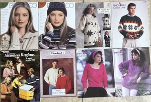 8 Leaflets Berroco Pingouin Thorobred Leisure Arts Knitting Pattern Adults Child - Picture 1 of 20