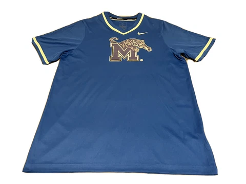 Memphis Tigers Baseball Team Issued Blue Nike Dri-Fit Warm-up pullover Large #13 Cover