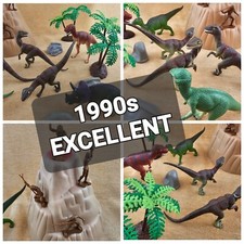 DINOSAUR PLAYSET/DIORAMA Jurassic Age Tree Rocks Cavemen Egg Raptors Jamar 1990s