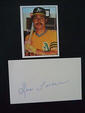 Gene Tenace Autograph on 3" x 5" Index card with Baseball card Catcher