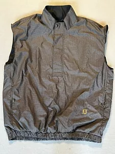 Dryjoys by Footjoy Herren Weste XL braun Hahnentritt 1/2 Zip Windbreaker Jacke - Bild 1 von 11