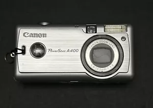 Canon Digital Camera PowerShot A400 3.2MP Silver Tested Works Well + ICON Case - Picture 1 of 21