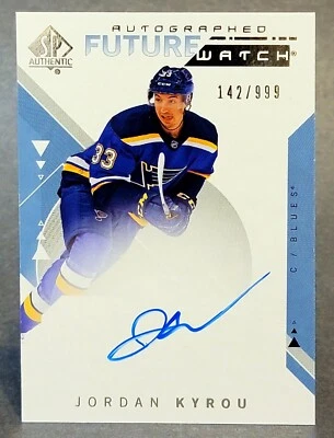 2018-19 SP Authentic Future Watch #208 Jordan Kyrou RC 142/999 - Image 1 of 2