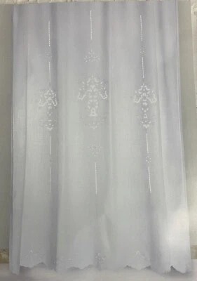 Tenda puro Lino 100% Ricamo a Mano Intaglio Elegante mis 210x300cm Made in Italy - Immagine 1 di 2