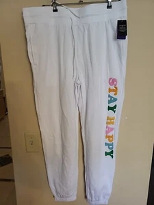 Revolutions 33 Women's XXL White Puffy Stay Happy Joggers Pants Target DEAL - Picture 1 of 2
