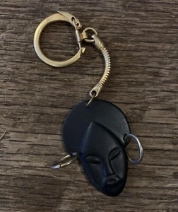 Vintage African Traditional Face Mask with Earnings Key Chain - Picture 1 of 2