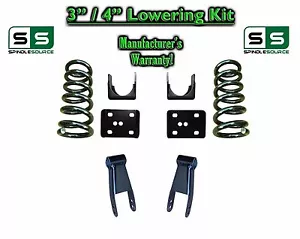 3" / 4" Lower Drop Kit Coils Flip Shackles FOR 02 - 08 Dodge Ram 1500 V8 2WD - Picture 1 of 1