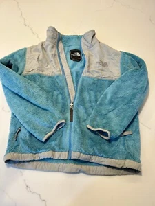 The North Face Osito Jacket Size M Youth High Pile Fleece Zipper Blue Gray - Picture 1 of 8