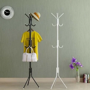 COAT STAND GARMENT RACK METAL COAT JACKET UMBRELLA HANGER STANDING HOOK RACK - Picture 1 of 10