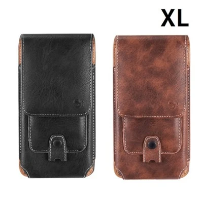 Funda de cuero vertical universal para teléfono con clip para cinturón y soporte para tarjetas Foto 1 de 4