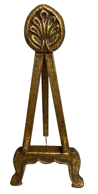 De Colección Lg Italiano Florentino Dorado Madera Caballete Placa Cuadro Soporte de Exhibición 13" Foto 1 de 4