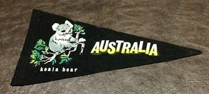 VINTAGE 60ER 70ER JAHRE AUSTRALIEN KOALA BÄR FILZ WIMPEL BANNER SEHR SELTEN  - Bild 1 von 3