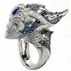 Fashion Women 925 Silver Rings Wedding Retro Punk Jewelry Ring Size 6-10