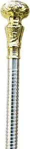 Vintage Walking Stick – Hand Carved Wooden Cane with Victorian Aluminum Handle - Picture 1 of 5