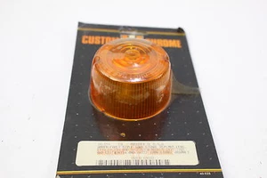 CUSTOM CHROME AMBER TURN SIGNAL REPLACEMENT AMBER LENS 73-85 FX FXR SPORTSTER  - Picture 1 of 1