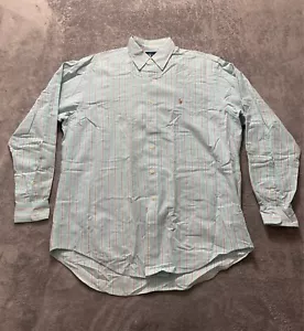 Ralph Lauren Shirt Mens Size Large Blue Stripe Classic Long Sleeve Button Down - Picture 1 of 11