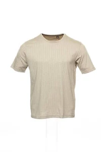 Tasso Elba Beige Micro Striped T-Shirt Tee Shirt S - Picture 1 of 4