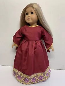 Se adapta a 18" Muñeca Americana Ropa Princesa Medieval Renacimiento Vestido Granate - Imagen 1 de 4