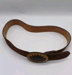 Vintage Echtleder Gürtel Justin Herren Größe 38 mit Tony Lama Ledergürtelschnalle  - Bild 1 von 14