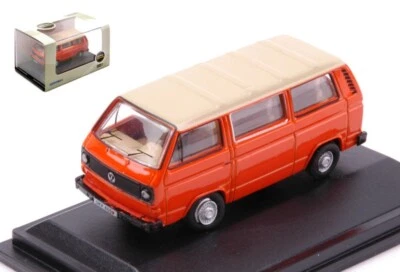 MODELLINO FURGONE STATICO DIECAST VW T25 BUS ARANCIO MODELLISMO SCALA 1:76 - Immagine 1 di 2