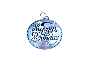 NEW  HAPPY BIRTHDAY  STERLING SILVER CHARM ~ Made in U.S.A. - Picture 1 of 1