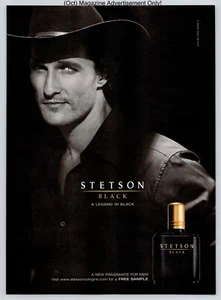 Anuncio impreso página completa Stetson Black A Legend In Black Matthew Mcconaughey Promo 05 - Imagen 1 de 4
