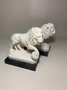 Vintage Pair of A Santini Italian Lion Bookends Resin Sculpture Signed READ - Picture 1 of 17