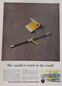 Swiss Federation of Watch Makers. Vintage original magazine print from 1958. - Bild 1 von 1