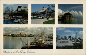 San Diego,CA Harbor Area Multi-View California Postcard - Picture 1 of 2