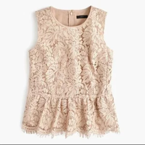 J CREW Tanktop Spitze Schößchen 0 XS Beige F8695 - Bild 1 von 5