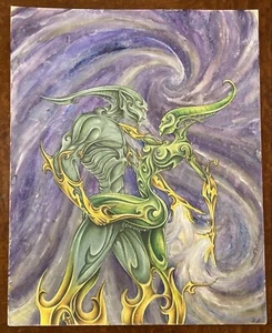 Painting Illustration Alien Sex Signed BOK 07 (Michigan) Interesting Colorful - Picture 1 of 12