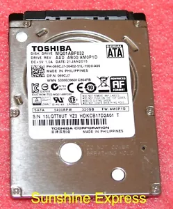 OEM Dell 69CJ7 069CJ7 Toshiba 320GB 7mm 2.5" SATA Hard Drive MQ01ABF032 - Picture 1 of 1